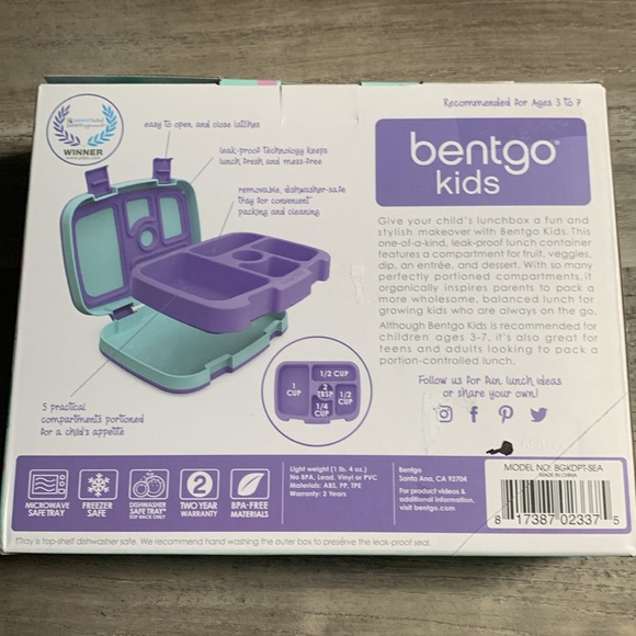 Bentgo Kids Leak Proof Mermaid in the Sea Print Lunch Box. - Picture 3 of 5